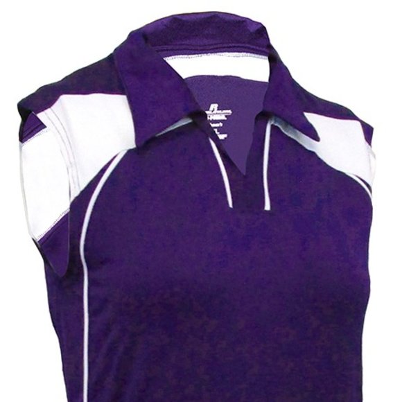 Russell Athletic Tops - Women's Sleeveless Collared Game Day Polo Sz L